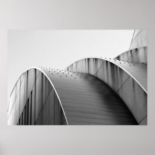 Kauffman Center Black and White Kurvor Kansas City Poster