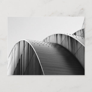 Kauffman Center Black and White Kurvor Kansas City Vykort