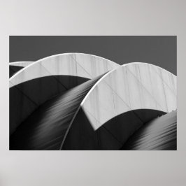 Kauffman Center Kurvor och Shadows Black and White Poster