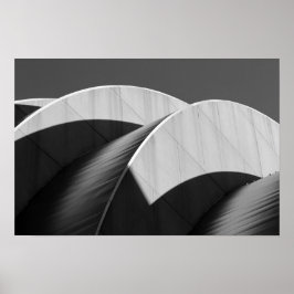 Kauffman Center Kurvor och skuggor svart och vitt Poster