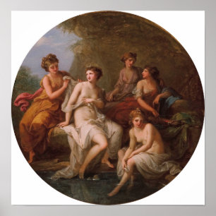 Kauffman - Diana och Hennes nymphs Bathing Poster