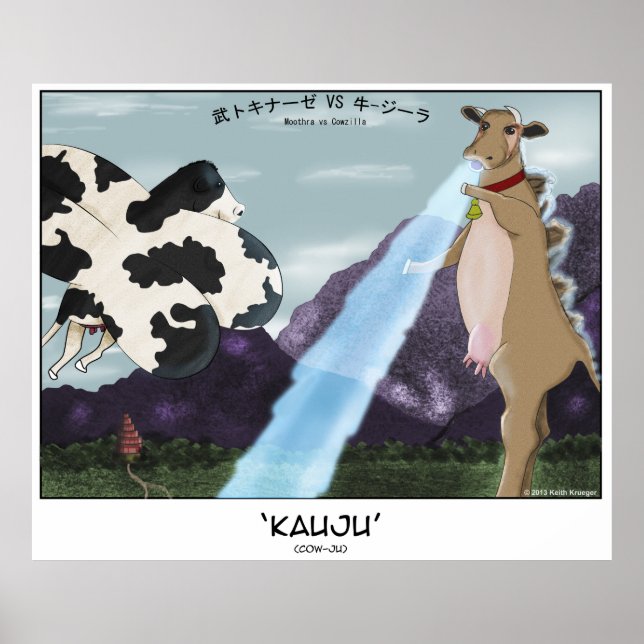 Kauju! (Cow-Ju) - Moothra mot Cowzilla Poster (Framsidan)