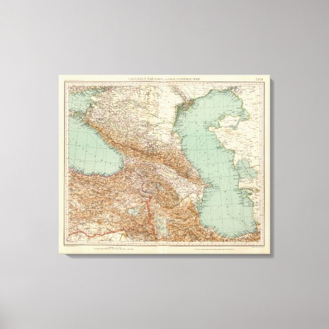 Kaukasien 7374, Kaspiska havet Canvastryck (Framsida)