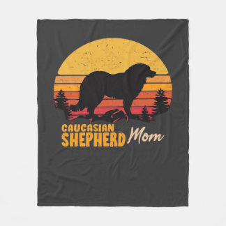 Kaukasisk herdehund Mamma Vintage Retro Klassisk T Fleecefilt
