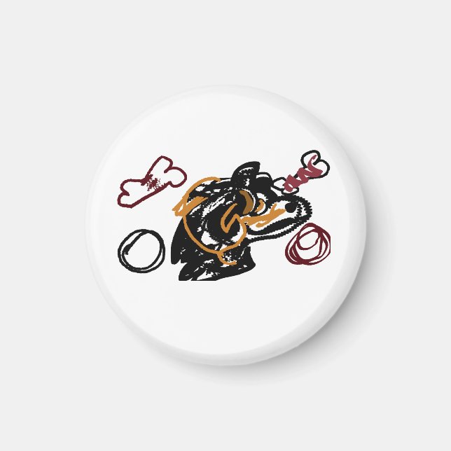 Kaukasisk Schäferhund konst  Magnet (Framsidan)