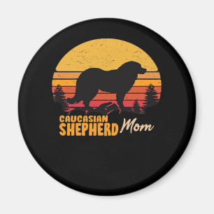 Kaukasisk Shepherd Hund Mamma Vintage Retro Classi Magnet