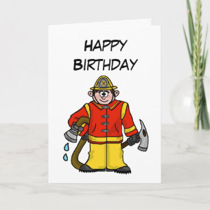 Kaukasiskt Tecknad Fireman Card Anpassa det! Kort