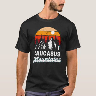 Kaukasusbergen utomhus, där naturen hos Retro Sou T Shirt