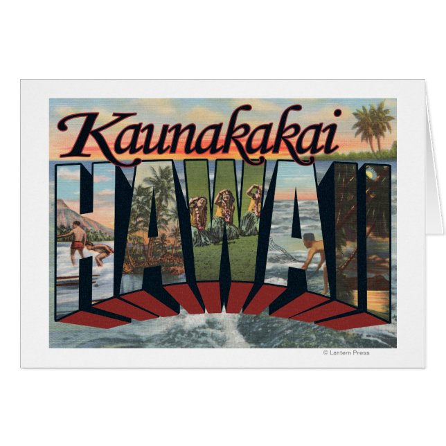 Kaunakai, Hawaii - Stora Brev Scenes Hälsningskort (Framsidan Horizontal)