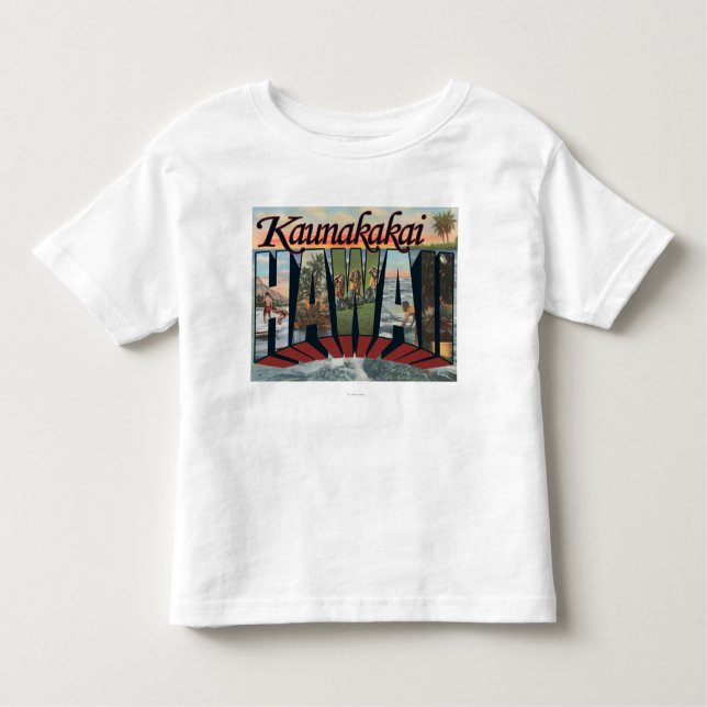 Kaunakakai Hawaii - stora brevplatser Tee (Framsida)