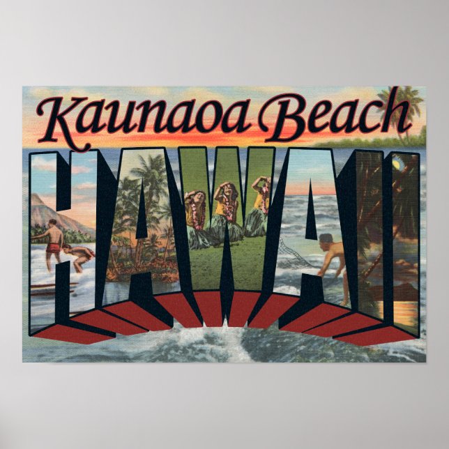 Kaunaoa Beach, Hawaii - Stora Brev Scenes Poster (Framsidan)
