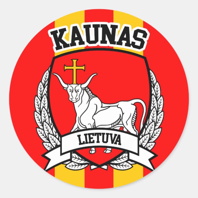 Kaunas Runt Klistermärke (Framsida)