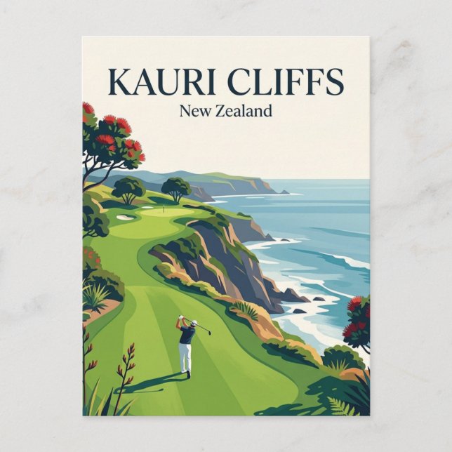 Kauri Cliffs Nya Zeeland Vykort (Framsida)