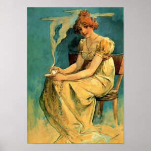 Kava by Alphonse (Alfons) Mucha Poster