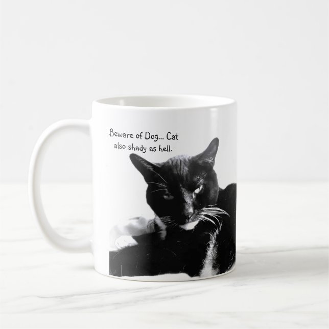 Kavajkatten med skum smile kaffemugg (Vänster)