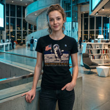 Kavajkatten på Månen Astronaut Rolig Retro T-Shirt