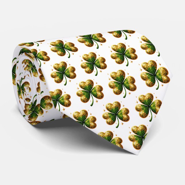 Kavajslips med St. Patricks klöver för herrar Slips (Rullad)