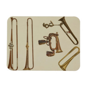 Kavalleri trumpetar, en bugle, en gilttrumpet som magnet