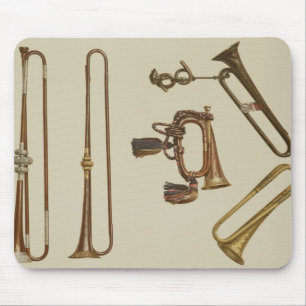 Kavalleri trumpetar, en bugle, en gilttrumpet som musmatta
