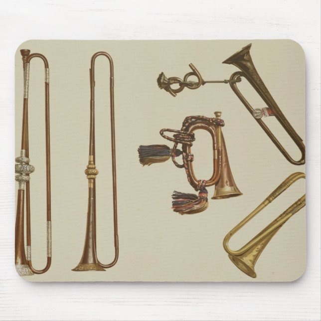 Kavalleri trumpetar, en bugle, en gilttrumpet som musmatta (Framsidan)