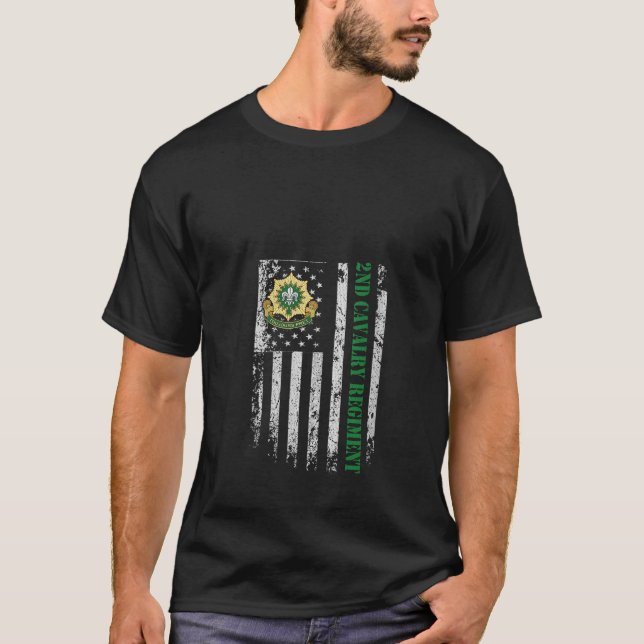 Kavalleriregimens andra armerade kvinna Veteran US T Shirt (Framsida)