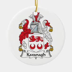 Kavanagh familjvapensköld julgransprydnad keramik