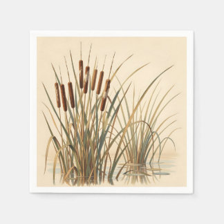 Kavelduns våtmarksbotaniska illustration pappersservett