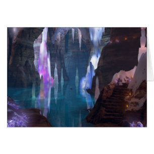 Kavla grottor med nattkort hälsningskort