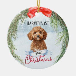 Kavoodle Cavapoo Cavadoodle Julgransprydnad Keramik