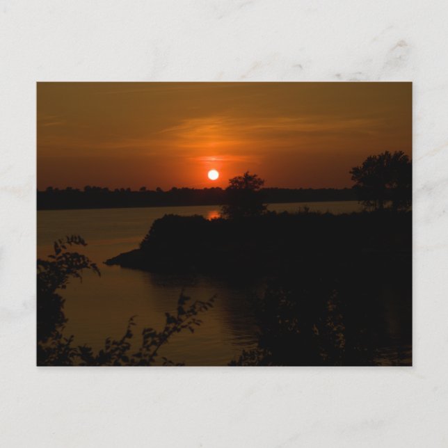 Kaw Sjö Sunset Vykort (Framsida)