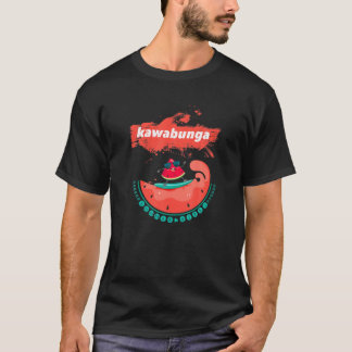 Kawabunga Summer Vibes Cute Watermelon Surfer T Shirt