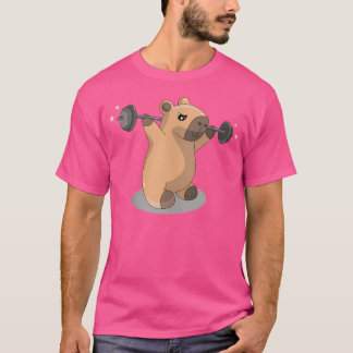 Kawai Capybara Bodybuilding der Weightlifter Barbe T Shirt