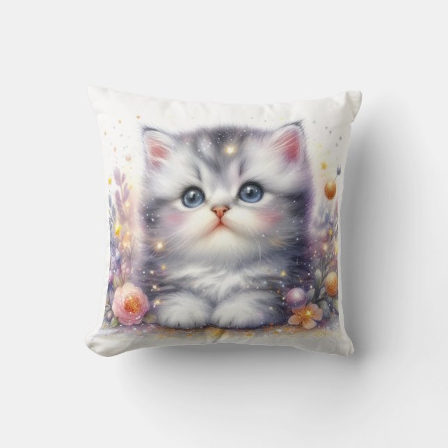 kawai cat watercolor kudde (Framsida)