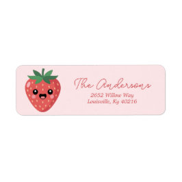 Kawai Strawberry Return Address Returadress Etikett