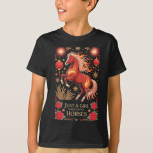 Kawaii 2026 År för hästen Zodiak Cowgirl Förmögenh T Shirt