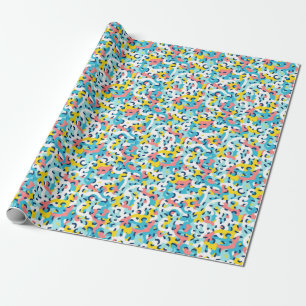 Kawaii Abstrakt Neon Jaguar Cheetah Leopard Print Presentpapper