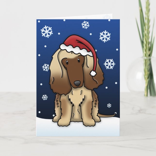 Kawaii Afghan Hound-julkort Helgkort (Framsida)