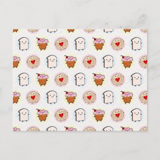 Kawaii Aftermiddag Tea Vykort (Framsida)