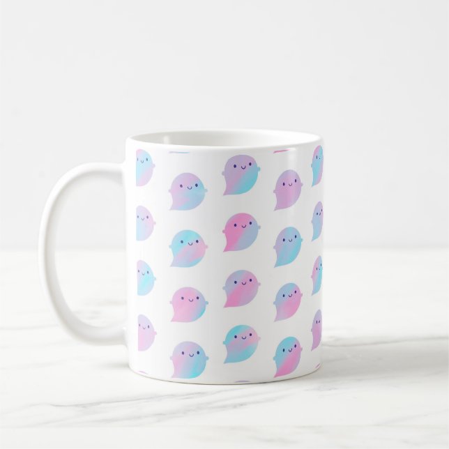 Kawaii akvarellspöken (unicornen) kaffemugg (Vänster)