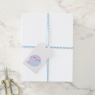 Kawaii akvarellspöken (unicornen) presentetikett
