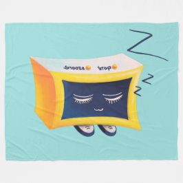 Kawaii Alarm Clock Character Fleecefilt