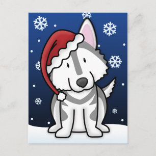 Kawaii Alaska Malamute julvykort Helg Vykort