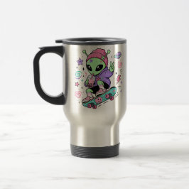 Kawaii Alien Skater Bubble Tea Design Resemugg