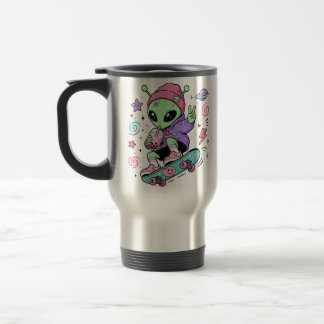 Kawaii Alien Skater Bubble Tea Design Resemugg