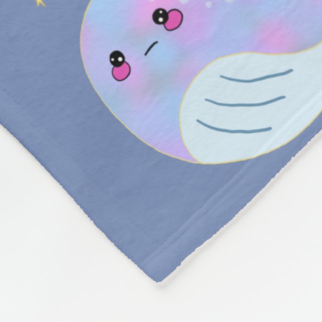 Kawaii Allvarlig Narval Fleecefilt (Hörn)