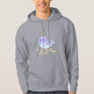 Kawaii Allvarlig Narval Hoodie