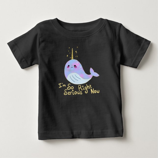 Kawaii Allvarlig Narval T Shirt (Framsida)