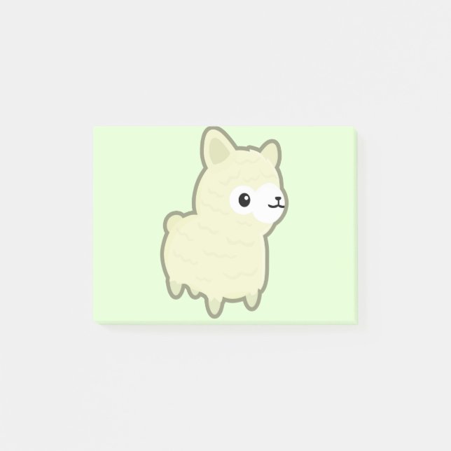 Kawaii alpaca post-it block (Framsida)