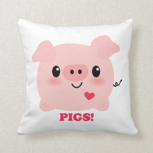 Kawaii älskar jag grisar kudde