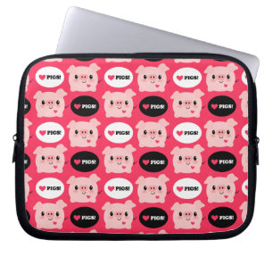 Kawaii älskar jag grisar laptop fodral